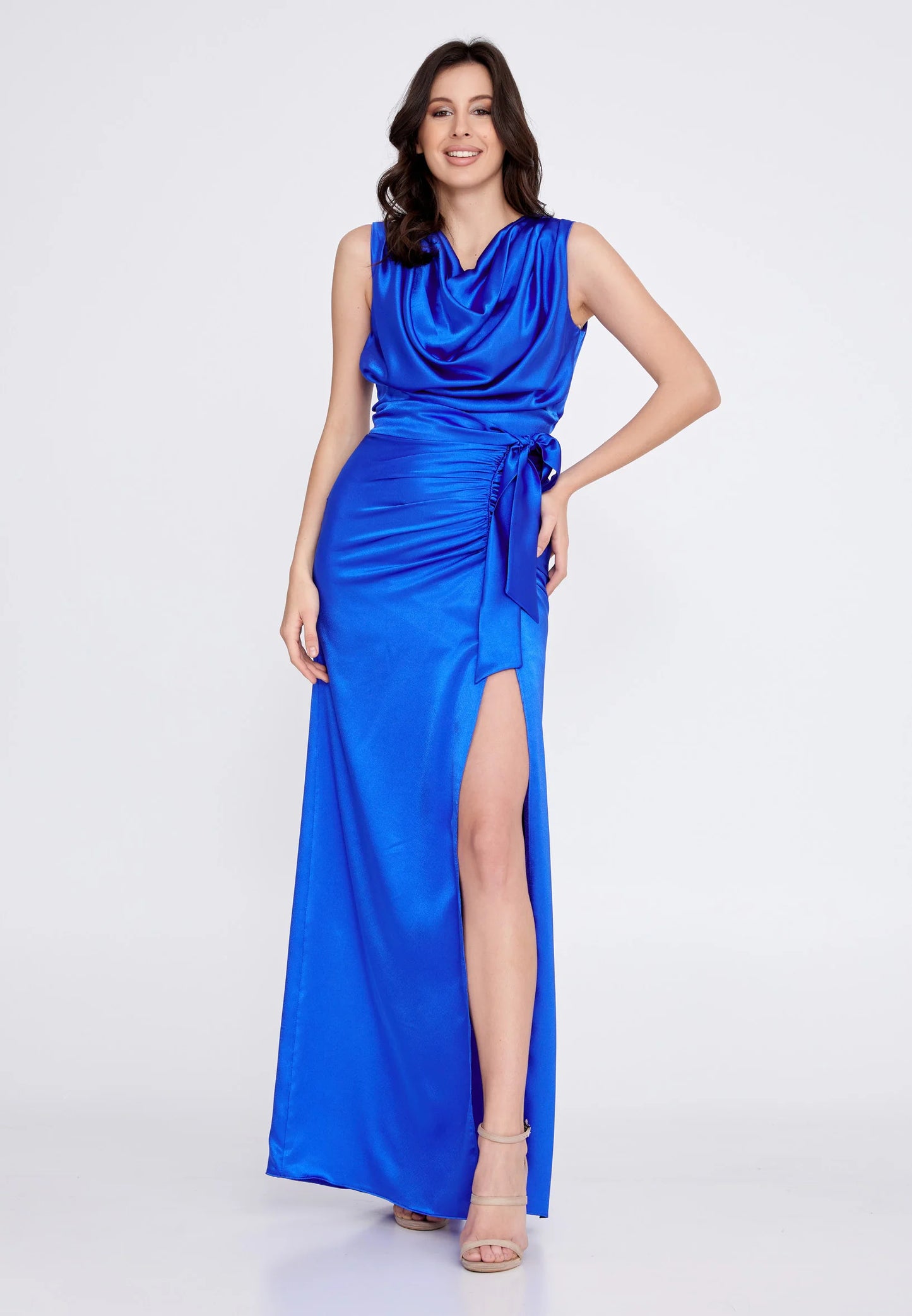 Sleeveless Maxi Satin Column Regular Wedding Guest Dress Unit Price: €44