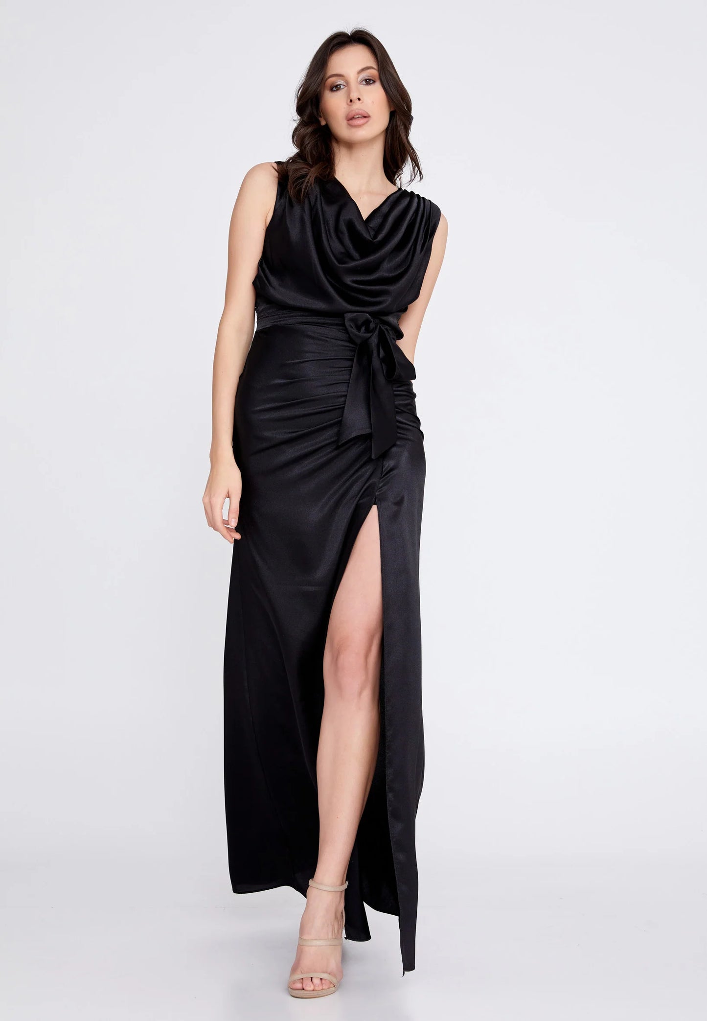 Sleeveless Maxi Satin Column Regular Wedding Guest Dress Unit Price: €44
