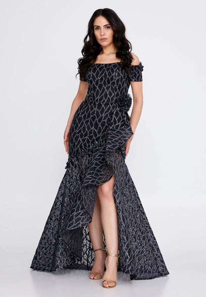 Off Shoulder Maxi Tulle Fit & Flare Regular Prom Dress Unit Price: €48