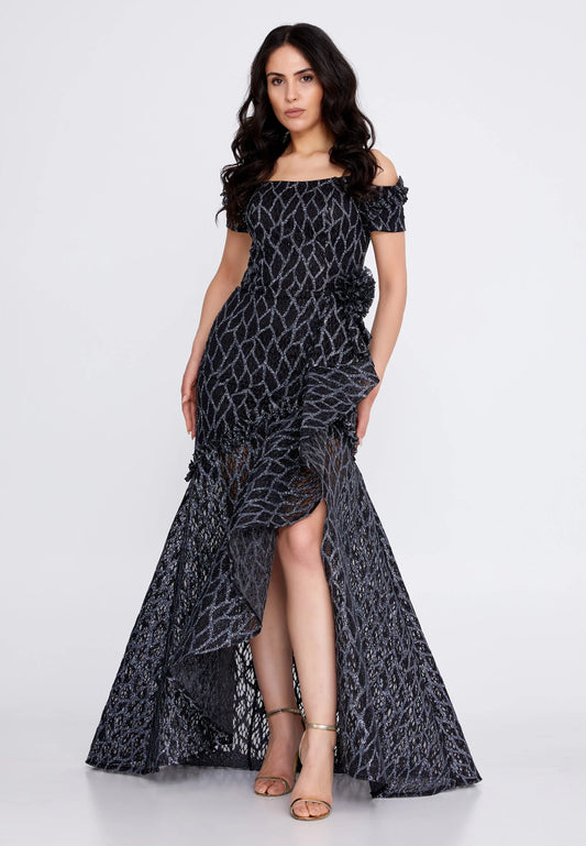 Off Shoulder Maxi Tulle Fit & Flare Regular Prom Dress Unit Price: €48