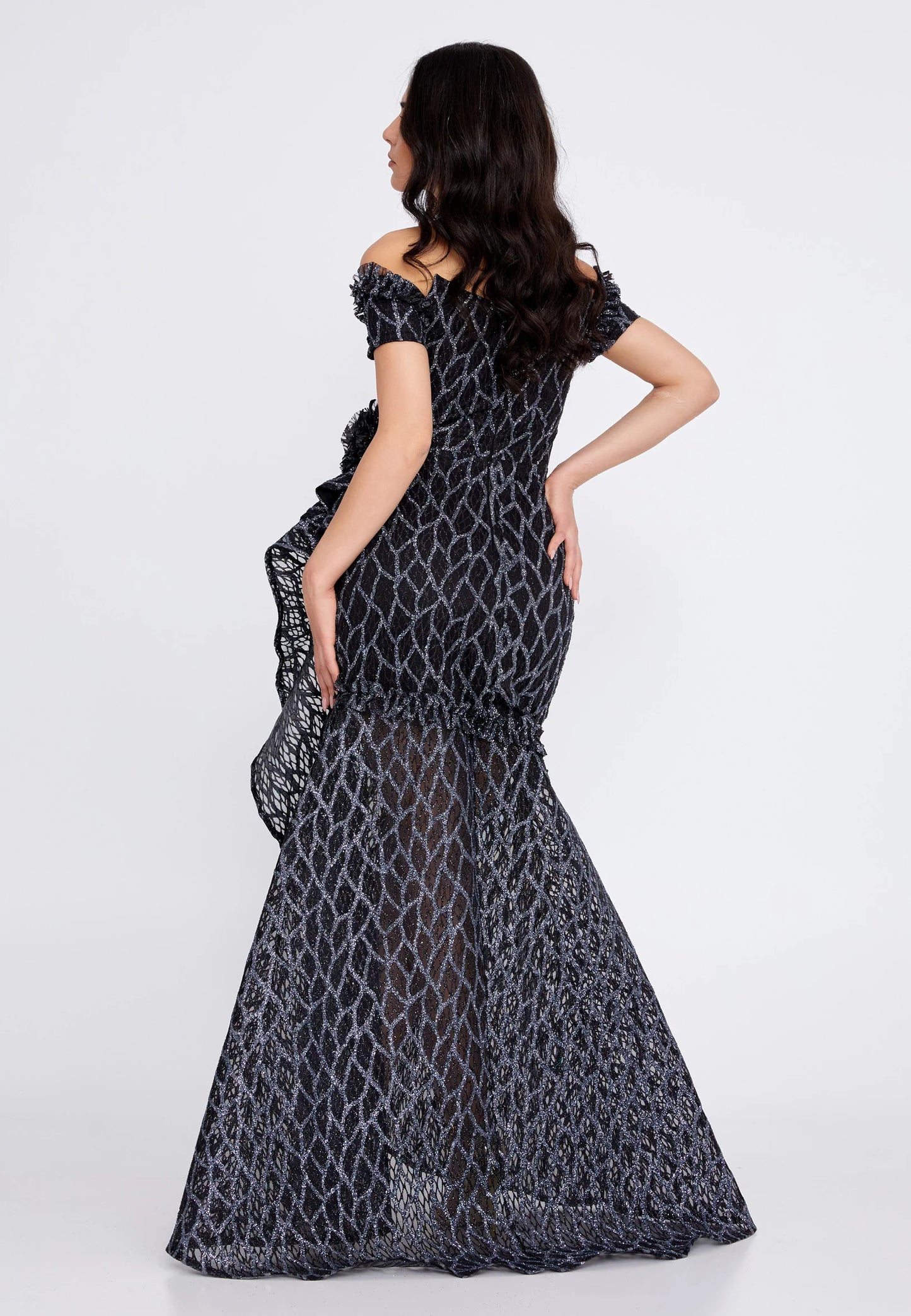 Off Shoulder Maxi Tulle Fit & Flare Regular Prom Dress Unit Price: €48