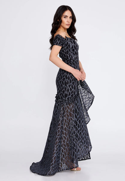 Off Shoulder Maxi Tulle Fit & Flare Regular Prom Dress Unit Price: €48