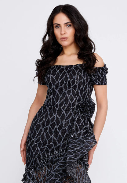 Off Shoulder Maxi Tulle Fit & Flare Regular Prom Dress Unit Price: €48