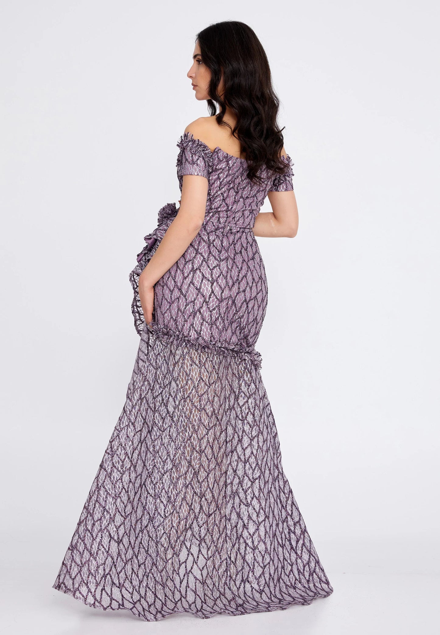Off Shoulder Maxi Tulle Fit & Flare Regular Prom Dress Unit Price: €48