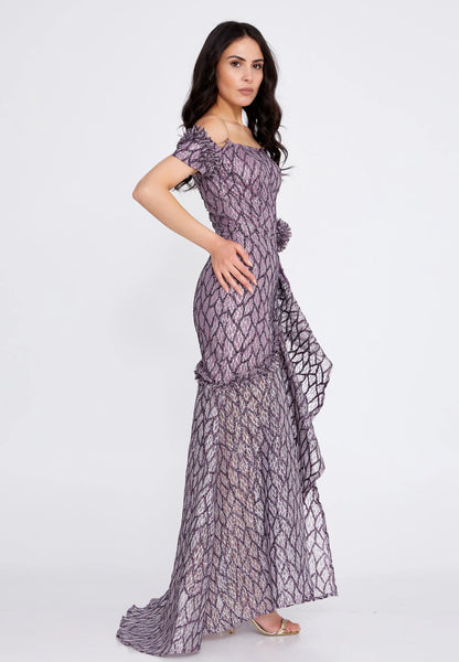 Off Shoulder Maxi Tulle Fit & Flare Regular Prom Dress Unit Price: €48