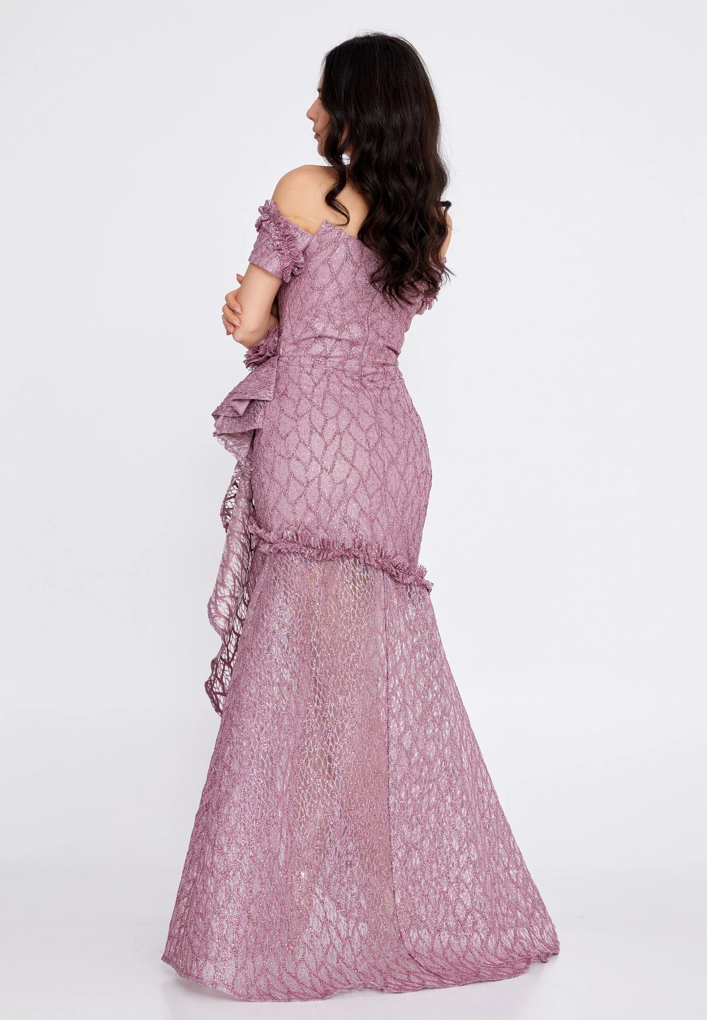 Off Shoulder Maxi Tulle Fit & Flare Regular Prom Dress Unit Price: €48