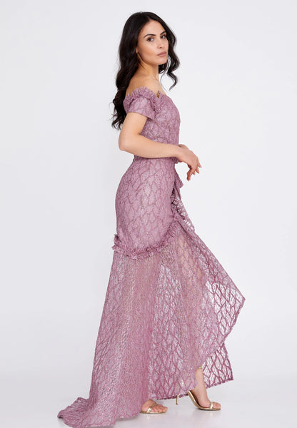 Off Shoulder Maxi Tulle Fit & Flare Regular Prom Dress Unit Price: €48