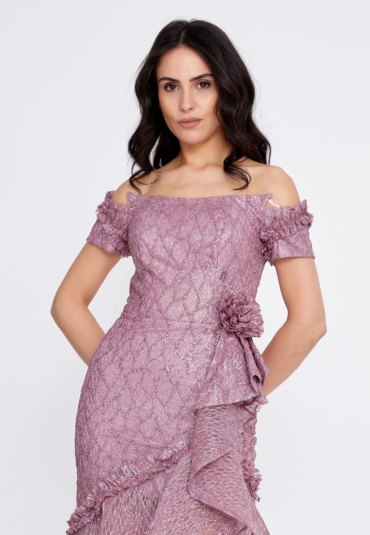 Off Shoulder Maxi Tulle Fit & Flare Regular Prom Dress Unit Price: €48