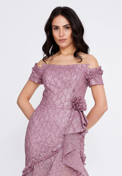 Off Shoulder Maxi Tulle Fit & Flare Regular Prom Dress Unit Price: €48