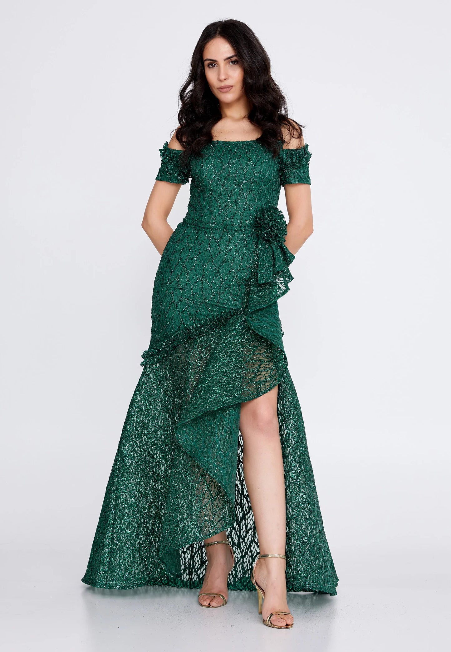 Off Shoulder Maxi Tulle Fit & Flare Regular Prom Dress Unit Price: €48