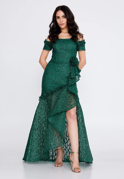 Off Shoulder Maxi Tulle Fit & Flare Regular Prom Dress Unit Price: €48