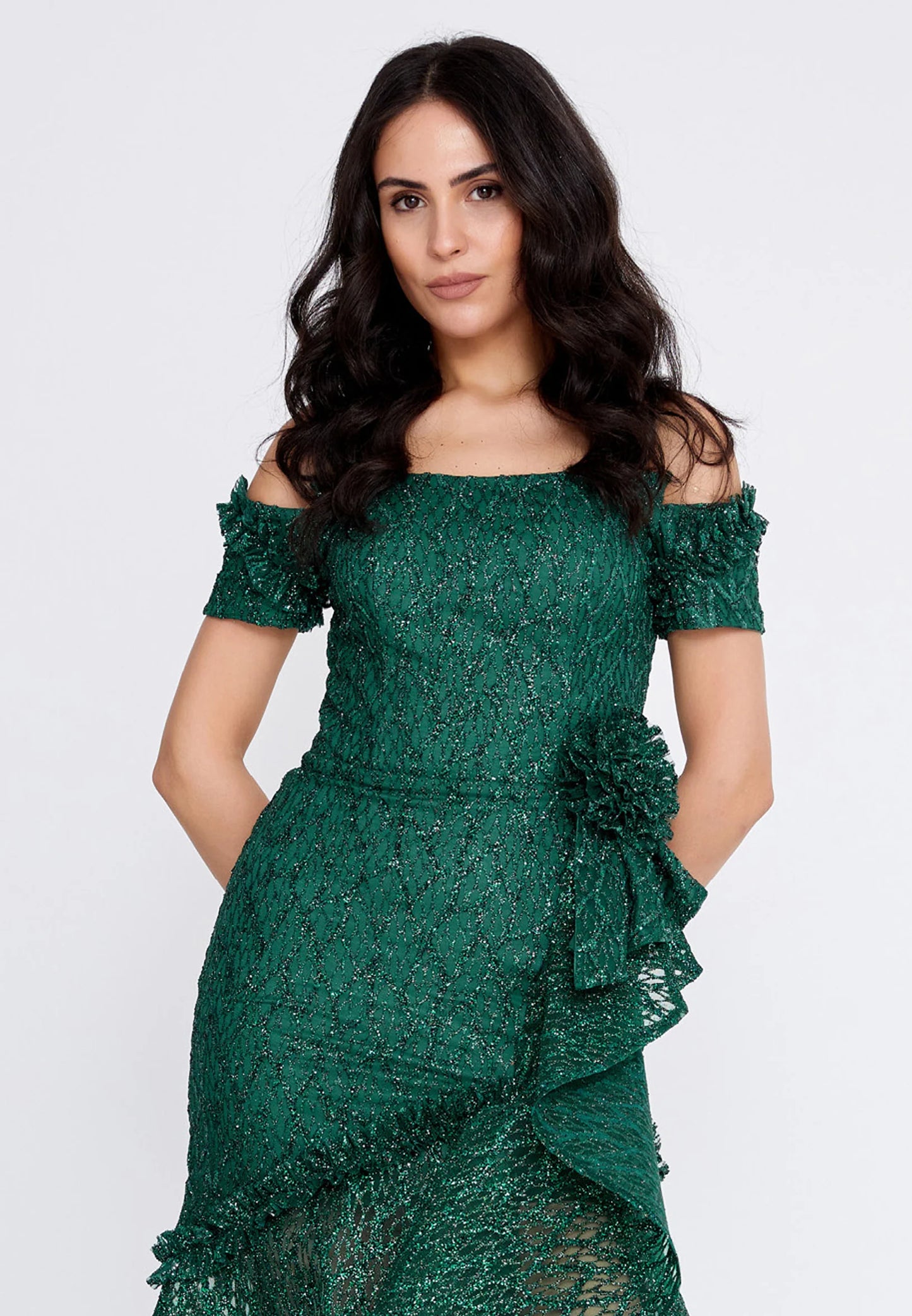 Off Shoulder Maxi Tulle Fit & Flare Regular Prom Dress Unit Price: €48