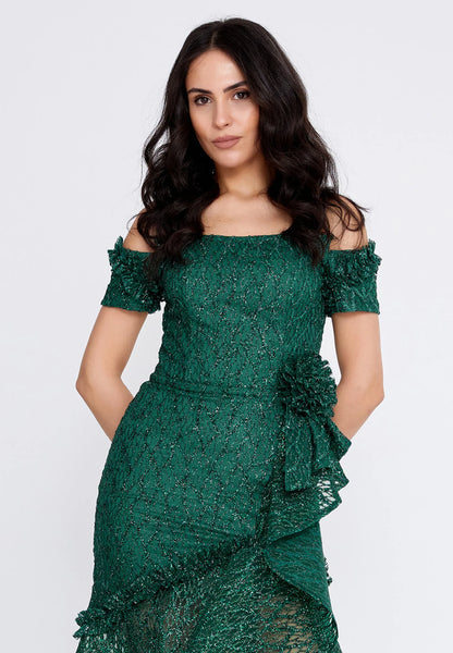 Off Shoulder Maxi Tulle Fit & Flare Regular Prom Dress Unit Price: €48