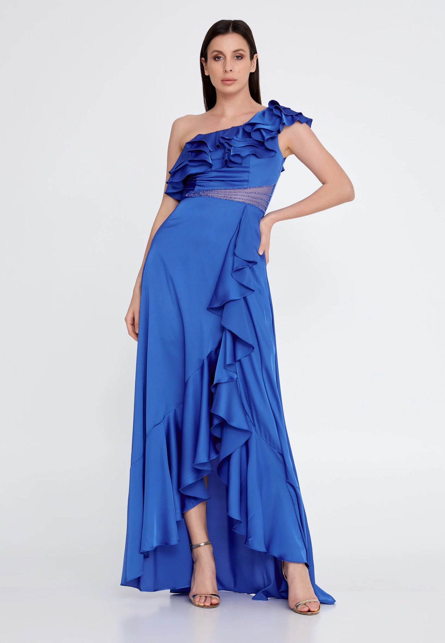 One Shoulder Maxi Satin Column Regular Wedding Guest Dress Unit Price: €44