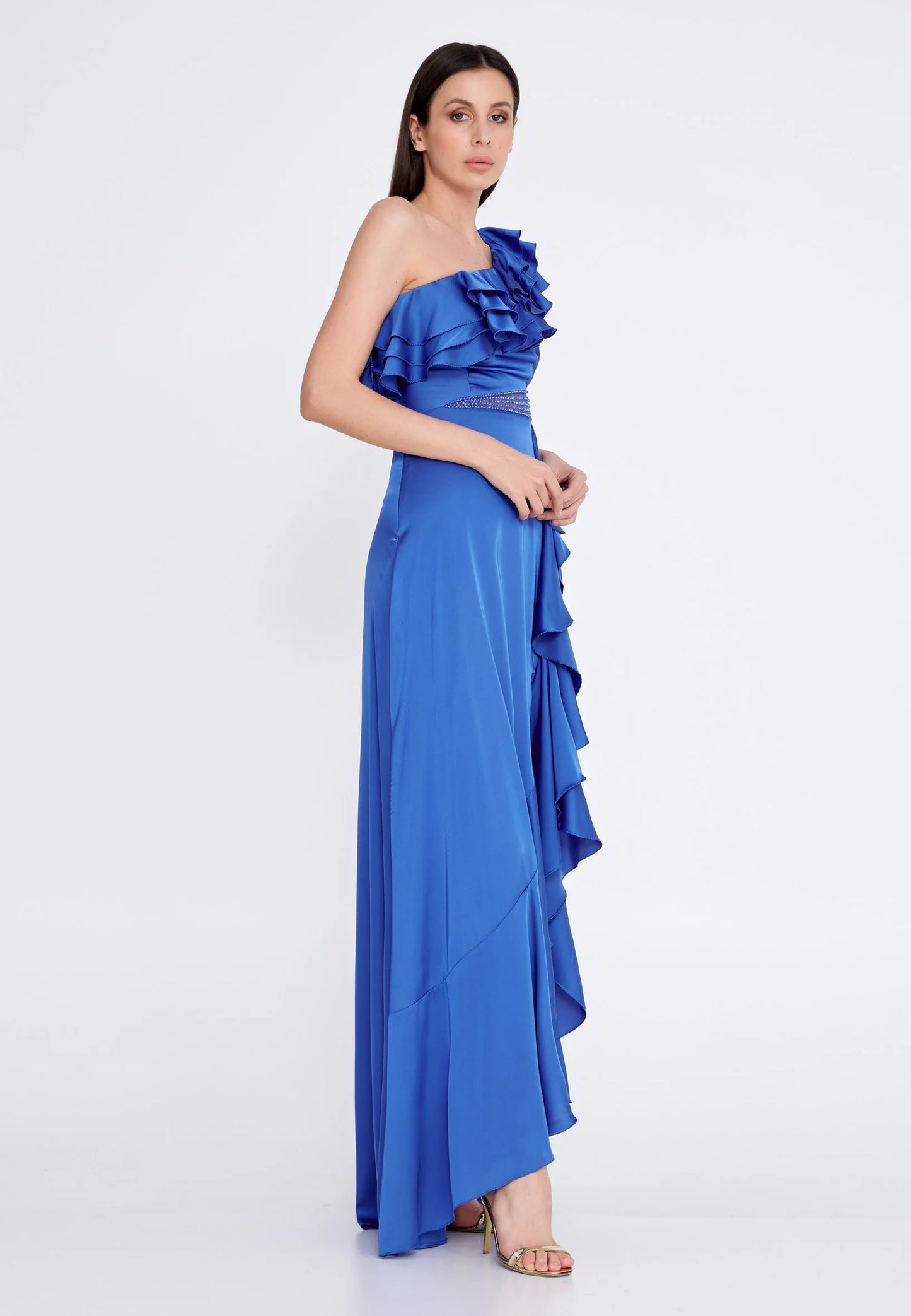 One Shoulder Maxi Satin Column Regular Wedding Guest Dress Unit Price: €44