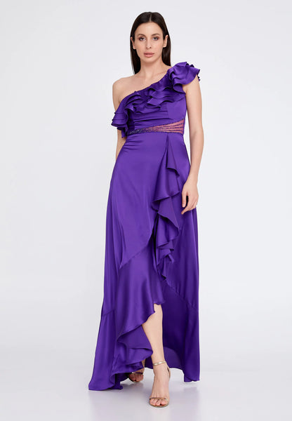 One Shoulder Maxi Satin Column Regular Wedding Guest Dress Unit Price: €44