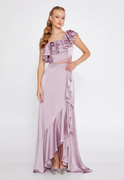 One Shoulder Maxi Satin Column Regular Wedding Guest Dress Unit Price: €44