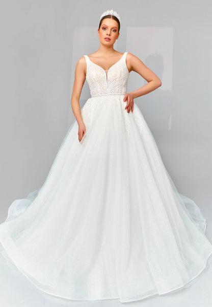Sleeveless Maxi Tulle Regular Wedding Dress Unit Price: €540