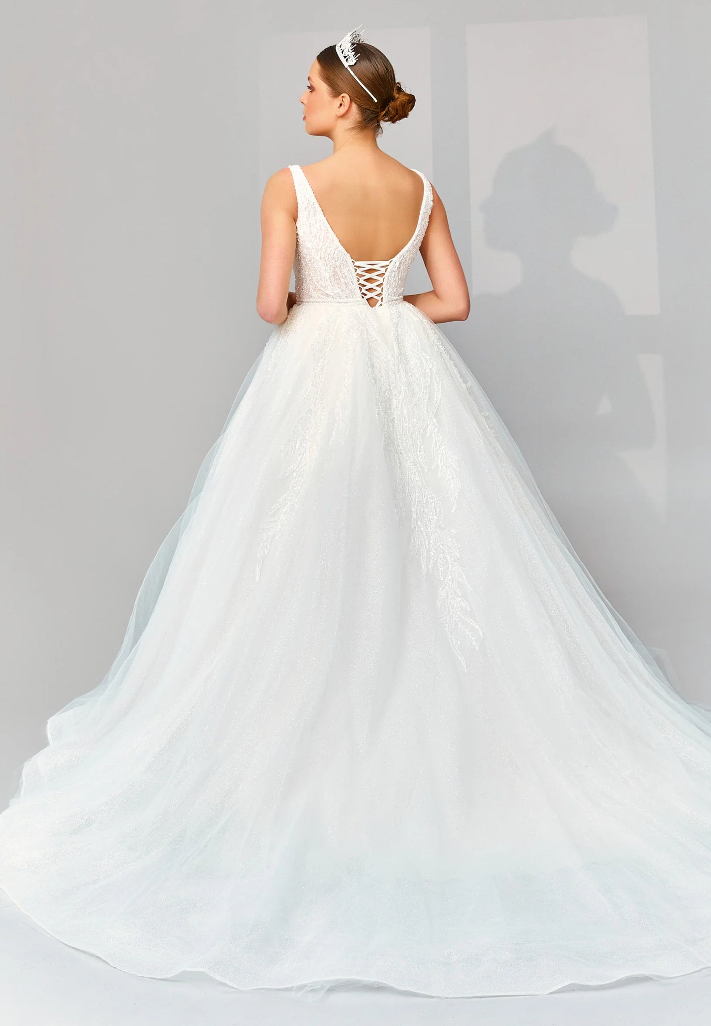 Sleeveless Maxi Tulle Regular Wedding Dress Unit Price: €540