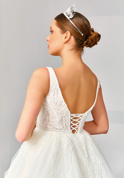 Sleeveless Maxi Tulle Regular Wedding Dress Unit Price: €540