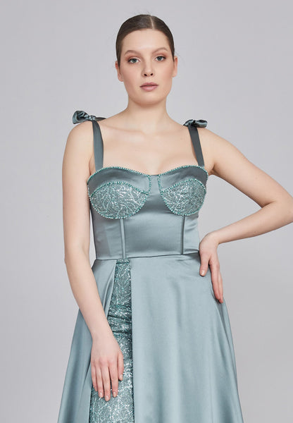 Sleeveless Maxi Satin Column Regular Wedding Guest Dress Unit Price: €48