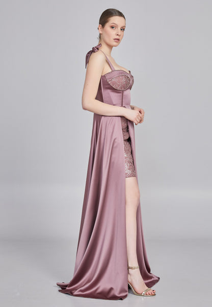 Sleeveless Maxi Satin Column Regular Wedding Guest Dress Unit Price: €48