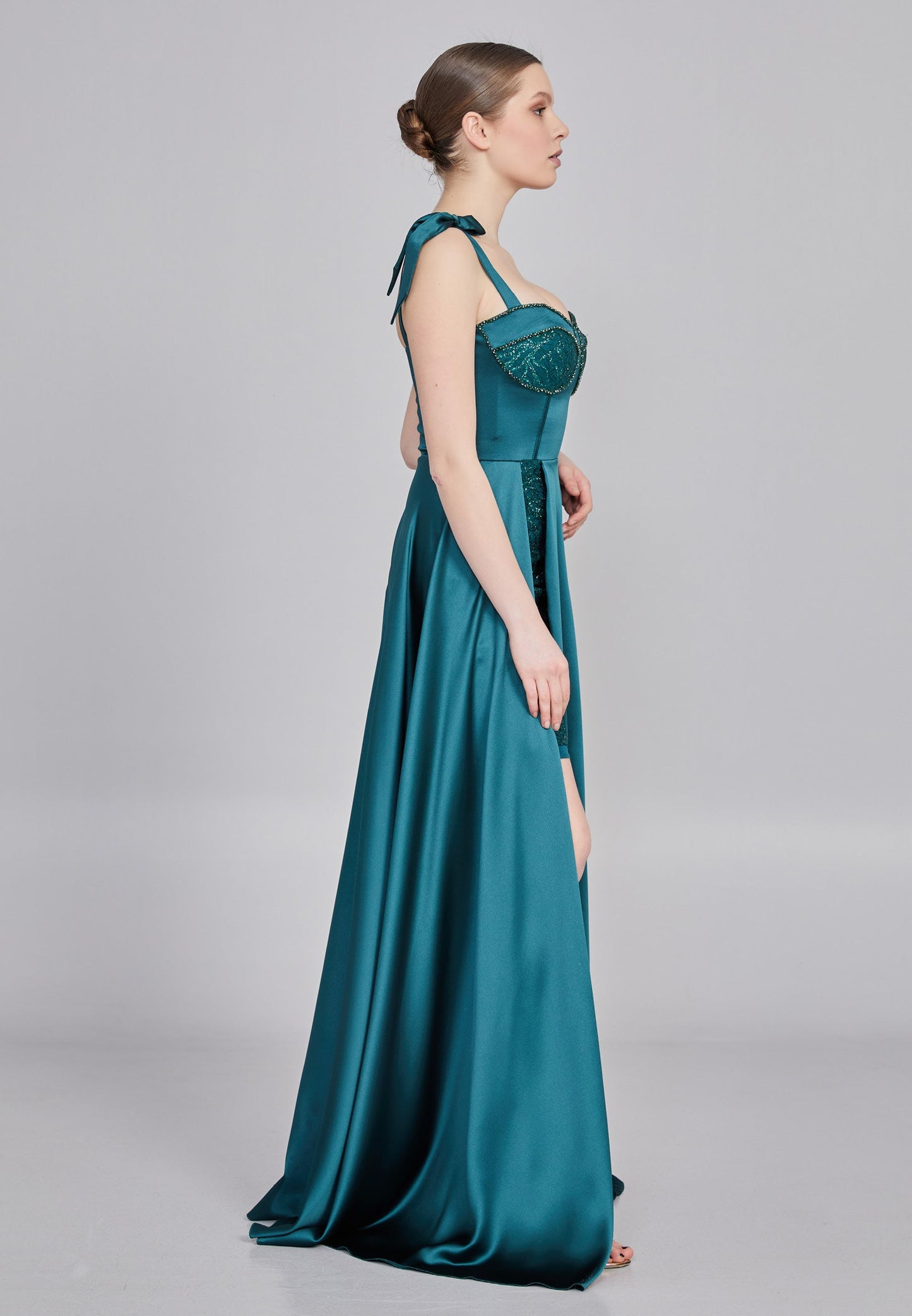 Sleeveless Maxi Satin Column Regular Wedding Guest Dress Unit Price: €48