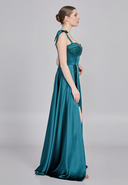 Sleeveless Maxi Satin Column Regular Wedding Guest Dress Unit Price: €48
