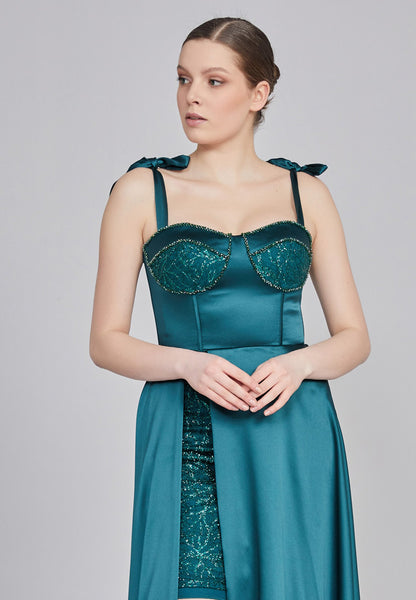 Sleeveless Maxi Satin Column Regular Wedding Guest Dress Unit Price: €48