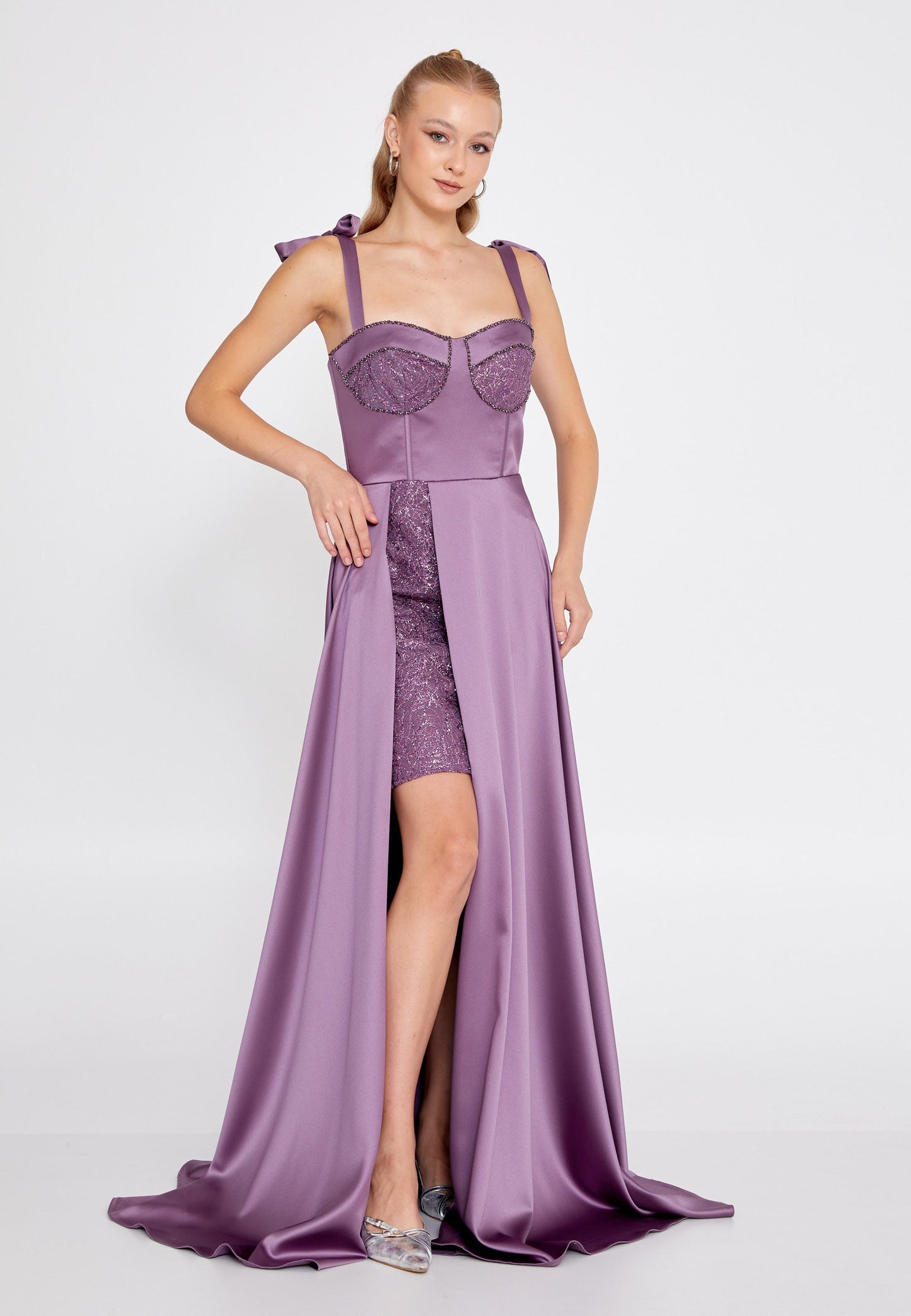 Sleeveless Maxi Satin Column Regular Wedding Guest Dress Unit Price: €48