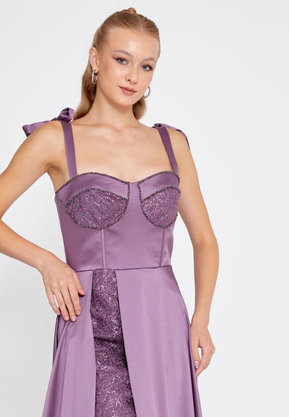 Sleeveless Maxi Satin Column Regular Wedding Guest Dress Unit Price: €48