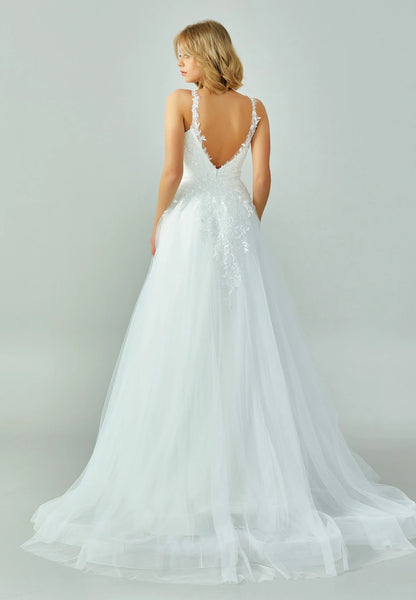 Sleeveless Maxi Tulle Regular Wedding Dress Unit Price: €250