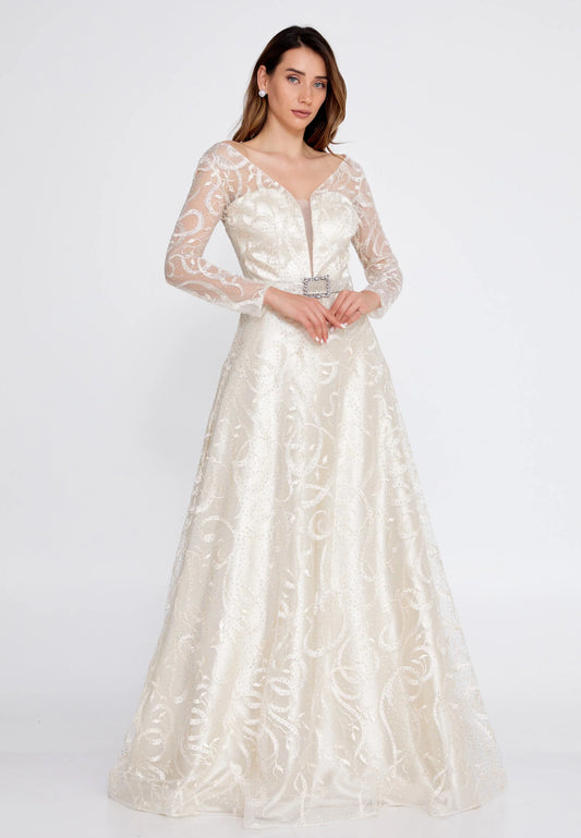 Long Sleeve Maxi Tulle Mermaid Regular Prom Dress Unit Price: €68