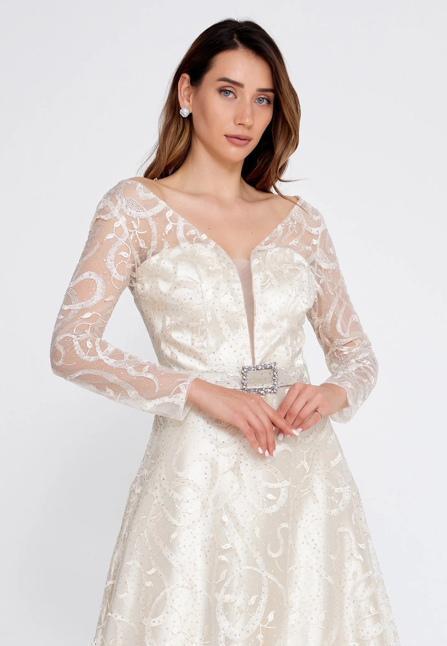 Long Sleeve Maxi Tulle Mermaid Regular Prom Dress Unit Price: €68