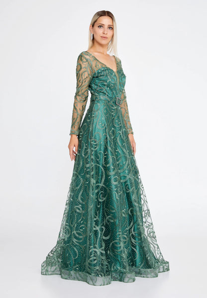 Long Sleeve Maxi Tulle Mermaid Regular Prom Dress Unit Price: €68