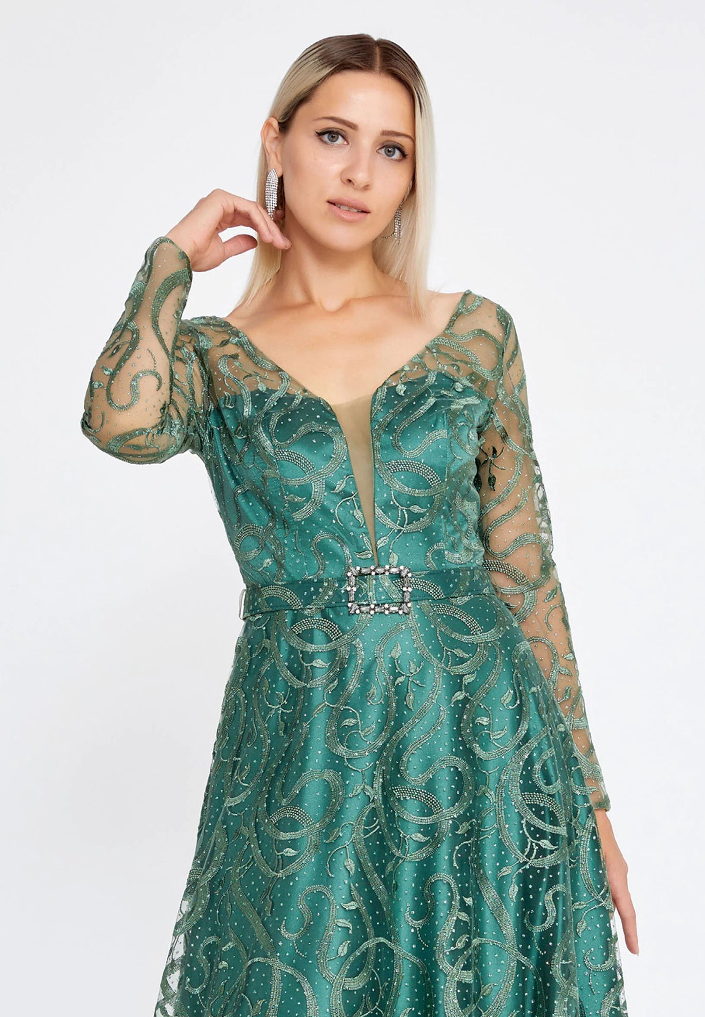 Long Sleeve Maxi Tulle Mermaid Regular Prom Dress Unit Price: €68