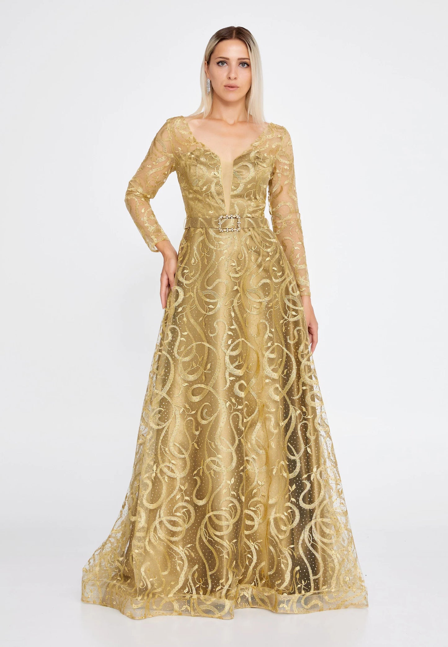 Long Sleeve Maxi Tulle Mermaid Regular Prom Dress Unit Price: €68