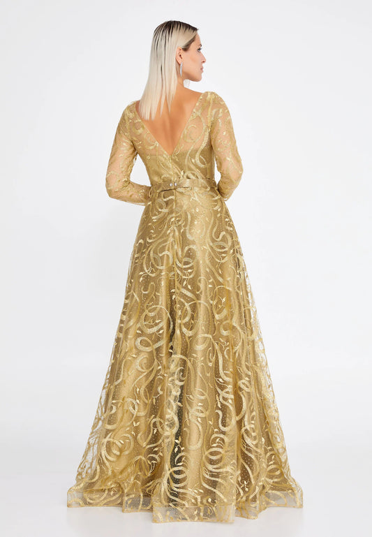 Long Sleeve Maxi Tulle Mermaid Regular Prom Dress Unit Price: €68