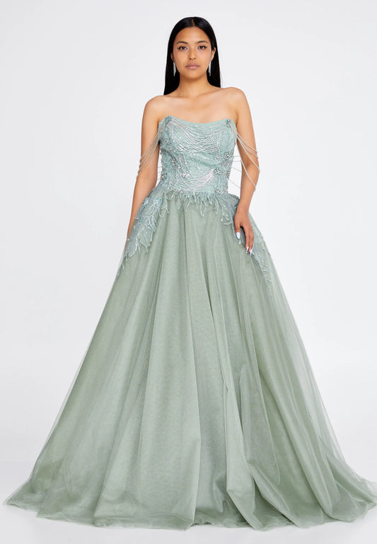 Off Shoulder Maxi Tulle A - Line Regular Prom Dress Unit Price: €75.00