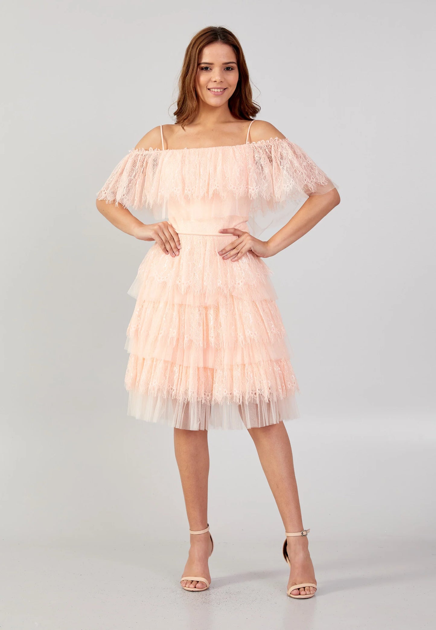 Off Shoulder Mini Tulle Column Regular Cocktail Dress Unit Price: €31