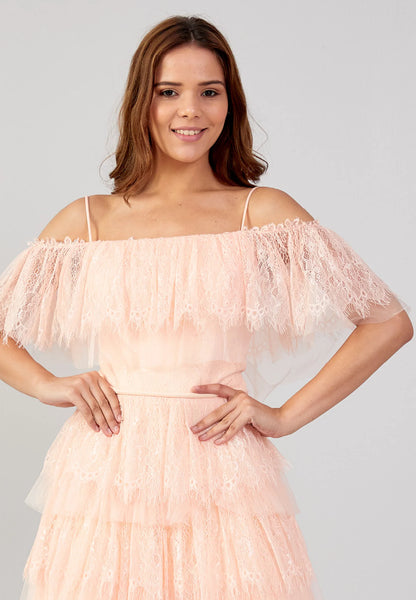 Off Shoulder Mini Tulle Column Regular Cocktail Dress Unit Price: €31