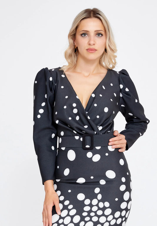 Long Sleeve Midi Polyester Column Regular Evening Dress Unit Price: €40