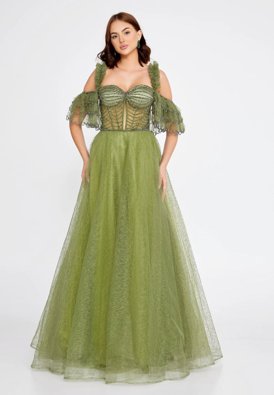 Off Shoulder Maxi Tulle A - Line Regular Prom Dress Unit Price: €135