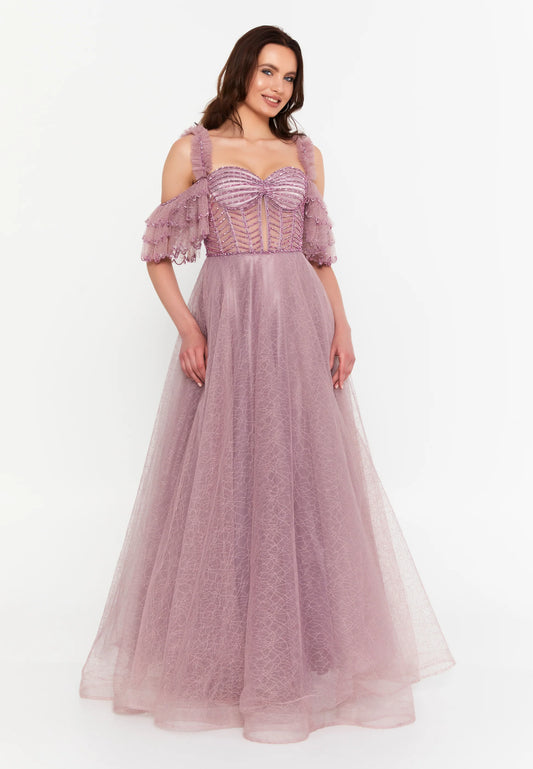 Off Shoulder Maxi Tulle A - Line Regular Prom Dress Unit Price: €135