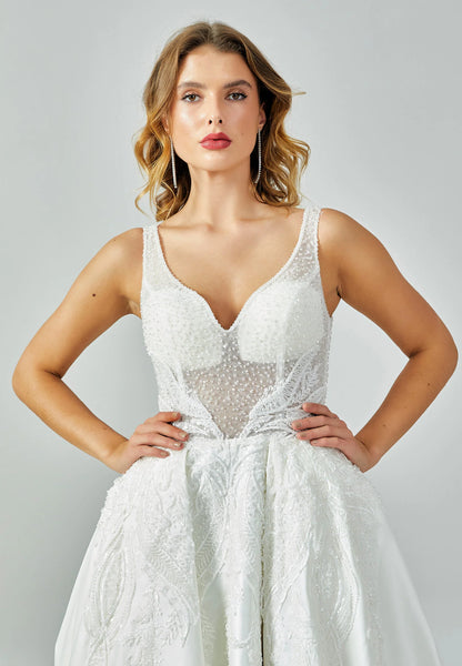 Sleeveless Maxi Satin Regular Wedding Dress Unit Price: €375