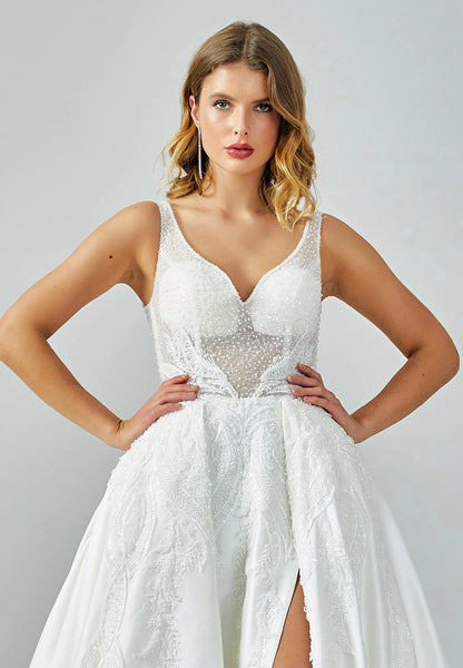 Sleeveless Maxi Satin Regular Wedding Dress Unit Price: €375