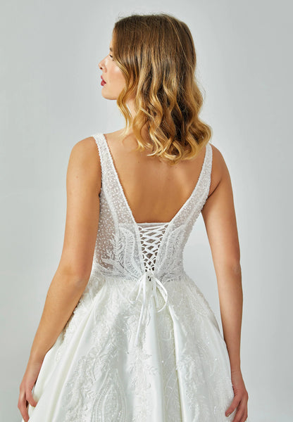 Sleeveless Maxi Satin Regular Wedding Dress Unit Price: €375