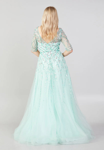 Short Sleeve Maxi Tulle A - Line Regular Prom Dress Unit Price: €85