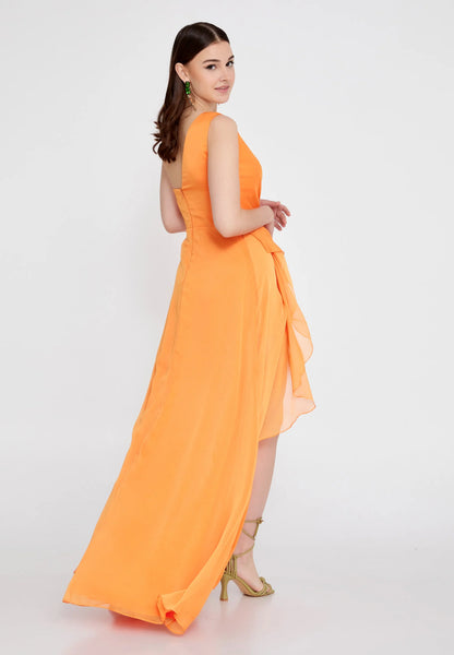 One Shoulder Maxi Chiffon Column Regular Evening Dress Unit Price: €48