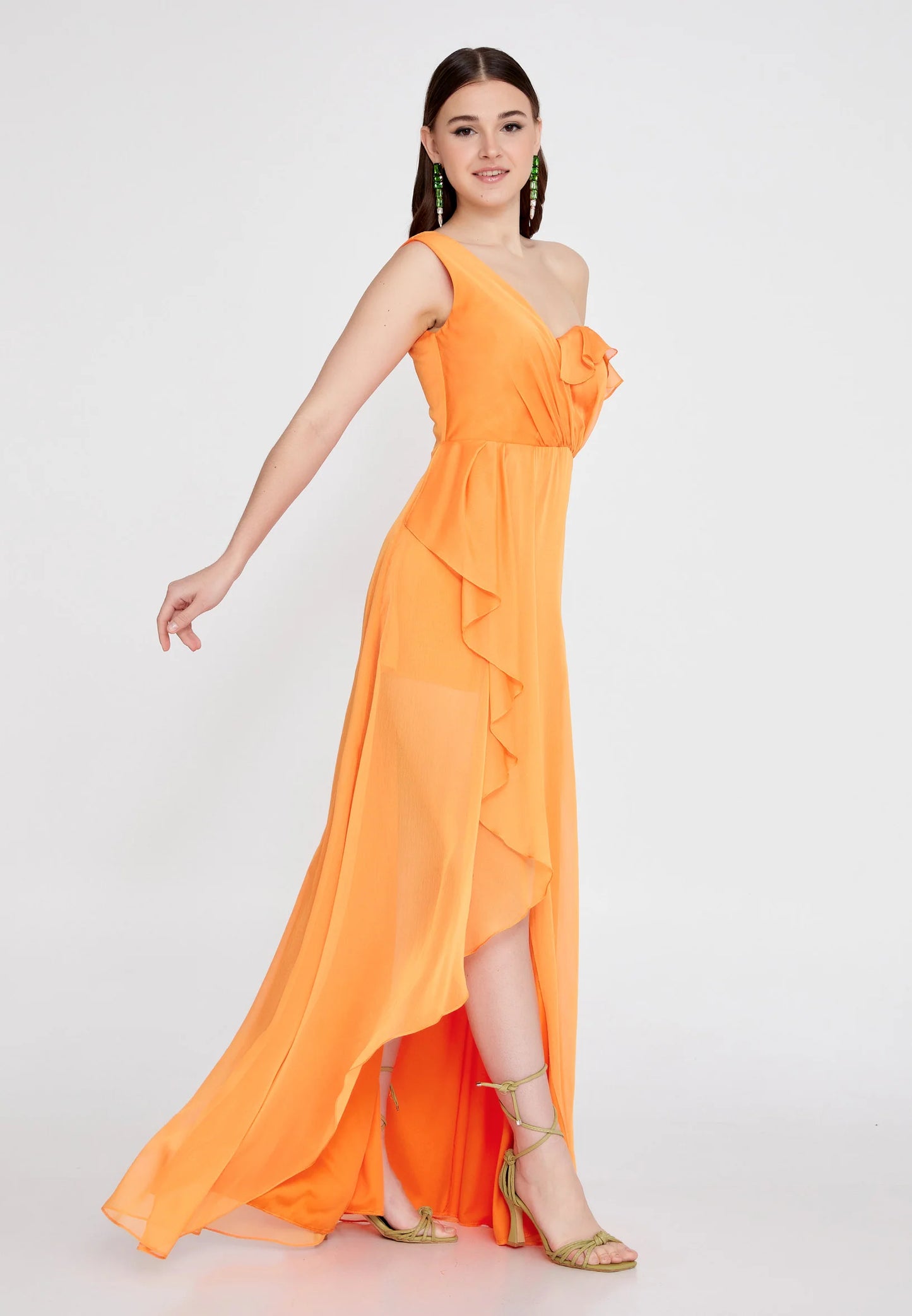 One Shoulder Maxi Chiffon Column Regular Evening Dress Unit Price: €48